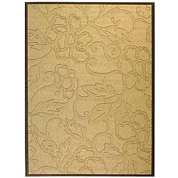 Indoor/ Outdoor Aruba Sand/ Black Rug (9' x 12')