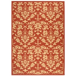Indoor/ Outdoor Seaview Red/ Natural Rug (7'10' x 11')