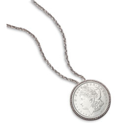 American Coin Treasures Morgan Silver Dollar Pin/ Pendant