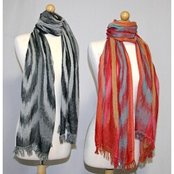 Himalaya Trading Company Ikat Print Silk Blend Shawl