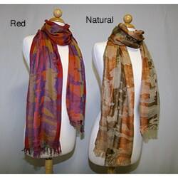 Himalaya Trading Company Camouflage Print Silk Blend Shawl