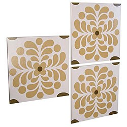 Flower Printed Wooden Tile Set