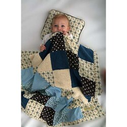 Mia Belle Baby Blue Fantasy Patchwork Blanket and Pillow