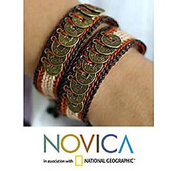 'Coins of The Earth' Beaded Wristband Bracelets (Set of 2) (Thailand)