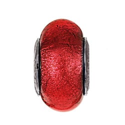 Signature Moments Sterling Silver Red Murano Glass Bead