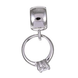 Signature Moments Sterling Silver Cubic Zirconia Engagement Ring Dangle Charm