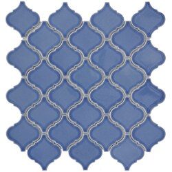 SomerTile 12.5x12.5-in Morocco Blue Porcelain Mosaic Tile (Pack of 10)