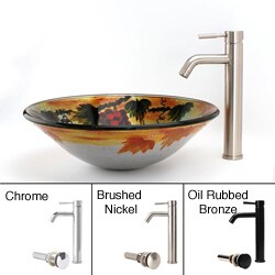 Fontaine Faucet and 'Tuscany Vinyard' Vessel Bathroom Sink Combo