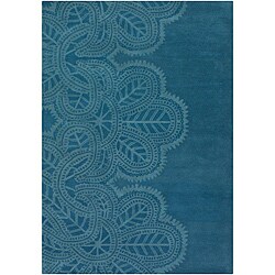 Hand-tufted Preslay Blue New Zealand Wool Rug (6'6 x 9'9)