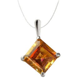 10k Yellow Gold Square Azotic Ecstasy Topaz Necklace