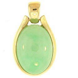 Mason Kay 14k Yellow Gold Green Jadeite Horse Shoe Pendant