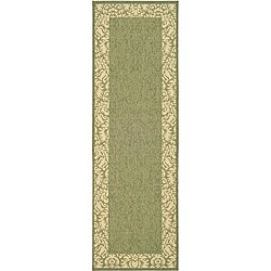 Indoor/ Outdoor Kaii Olive/ Natural Runner (2'4 x 9'11)