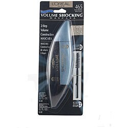 L'Oreal 2-Step Shocking Volume 465 Black Brown Waterproof Mascara (Pack of 4)
