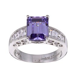 Tacori IV Sterling Silver Purple Cubic Zirconia Crescent Ring