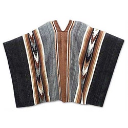 Genuine Alpaca Wool 'Road to Huancayo' Poncho (Peru)-Image