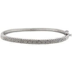 Sterling Silver 1/4ct TDW Diamond Bangle Bracelet (J-K, I3)