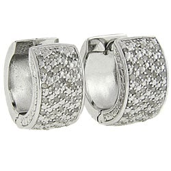 Sterling Silver 1/2ct TDW Diamond Hoop Earrings (J-K, I3)