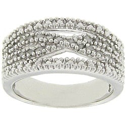 Sterling Silver 1/4ct TDW Diamond 'X' Design Ring (J-K, I3)