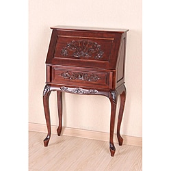 Hand-carved Hard Wood Small Secretary Desk