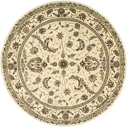 Hand-tufted Astara Ivory Wool Rug (6' Round)