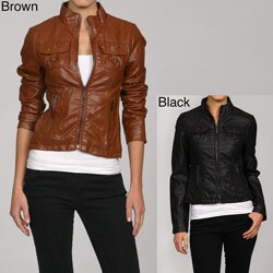 Steve Madden Women's Zip-front Power Stitched Sides Jacket