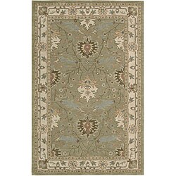 Hand-tufted Caspian Green Wool Rug (2'6 x 4')