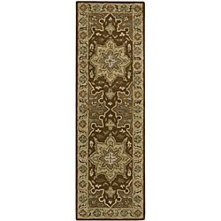 Hand-tufted Caspian Brown Wool Rug (2'3 x 7'6)