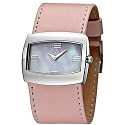 Joy Women's Semi-Rectangulares Pink Leather Watch