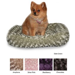 Rose Rectangular Fur Dog Bed