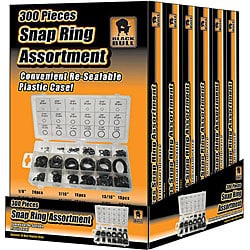 Black Bull 300-piece Snap Ring Assortments (Pack of 6)