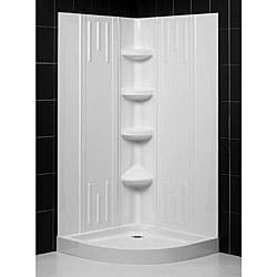 DreamLine Shower Back Wall and Quarter Round 32-inch Shower Tray Combo Kit