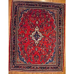 Persian Hand-knotted Sarouk Lilihan Red Wool Rug (10'8 x 13'10)