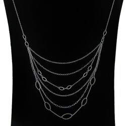 Sterling Silver 18-inch Multi-strand Runway Necklace (1 mm)