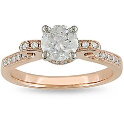 Miadora 14k Pink Gold 1ct TDW Diamond Engagement Ring (G-H,I1-I2)