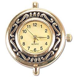 Gold Serpentine Round Watch Face