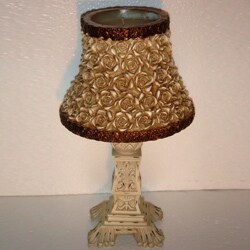 Indoor White Rose Candle Table Lamps (Pack of 6)