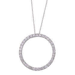 14k White Gold 1ct TDW Circle Necklace (H, I1)