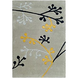 Handmade Soho Golden Vine Grey New Zealand Wool Rug (2' x 3')