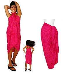 Hot Pink Floral Sarong (Indonesia)