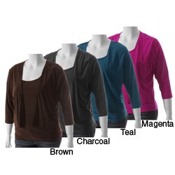 Adi Designs S Max Women's Plus Size Solid Top Set