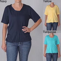 Nicole Ricci Women's Pleated-front Top