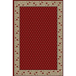 Jewel Red Border Rug (5'3 x 7'7)