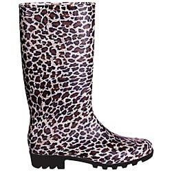Women's Leopard Print Rubber Rain Boots (Case of 12 Pairs)