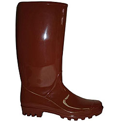 Women's Brown Rubber Rain Boots (Case of 12 Pairs)