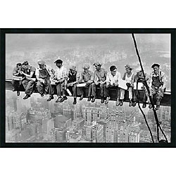 'New York - Lunch Atop a Skyscraper' Gel-coated Textured Art