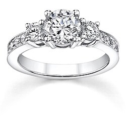 18k White Gold 1 1/5ct TDW Diamond Engagement Ring (H-I, SI1-SI3)