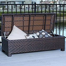 Christopher Knight Home Santiago Brown Wicker Storage Ottoman