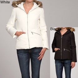 MICHAEL Michael Kors Women's Faux Fur Trim Hood Coat