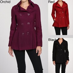 Miss Sixty Women's Double-breasted Wool Blend Peacoat