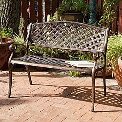 Cozumel Antique Copper Cast Aluminum Bench